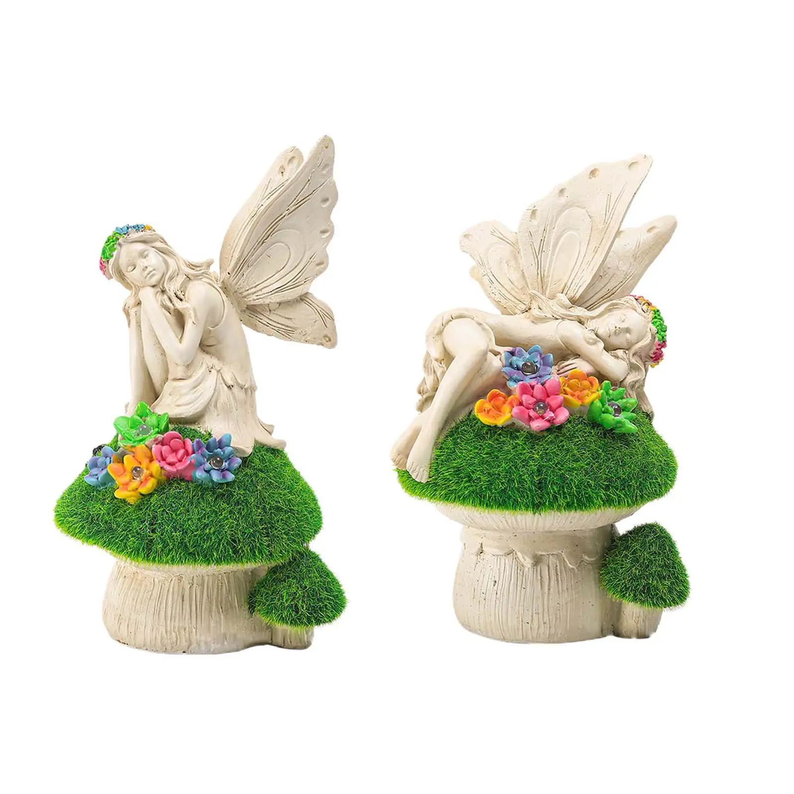 

Garden Fairy Solar Powered LED Outdoor Decor Solar Light Decor Figurines Resin Statues Garden Patio Path Lawn Backyard