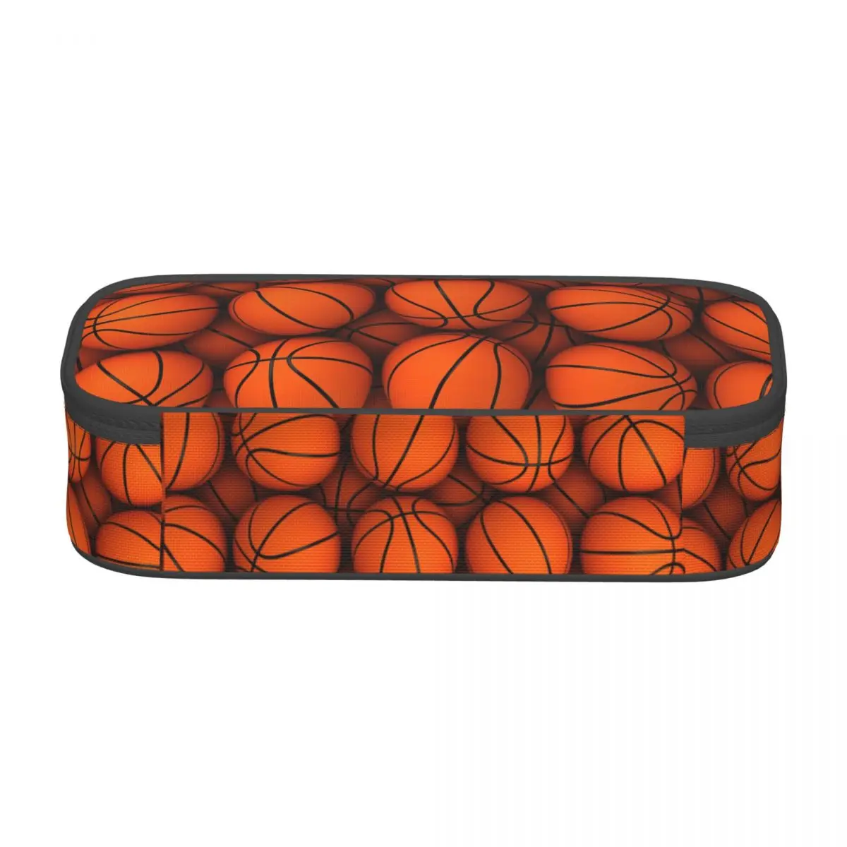 Imagem -04 - Estojo de Lápis Redondo para Meninas e Meninos Grande Armazenamento Pen Bolsa Papelaria Pontos de Basquete Cultura Física Bonito Personalizado