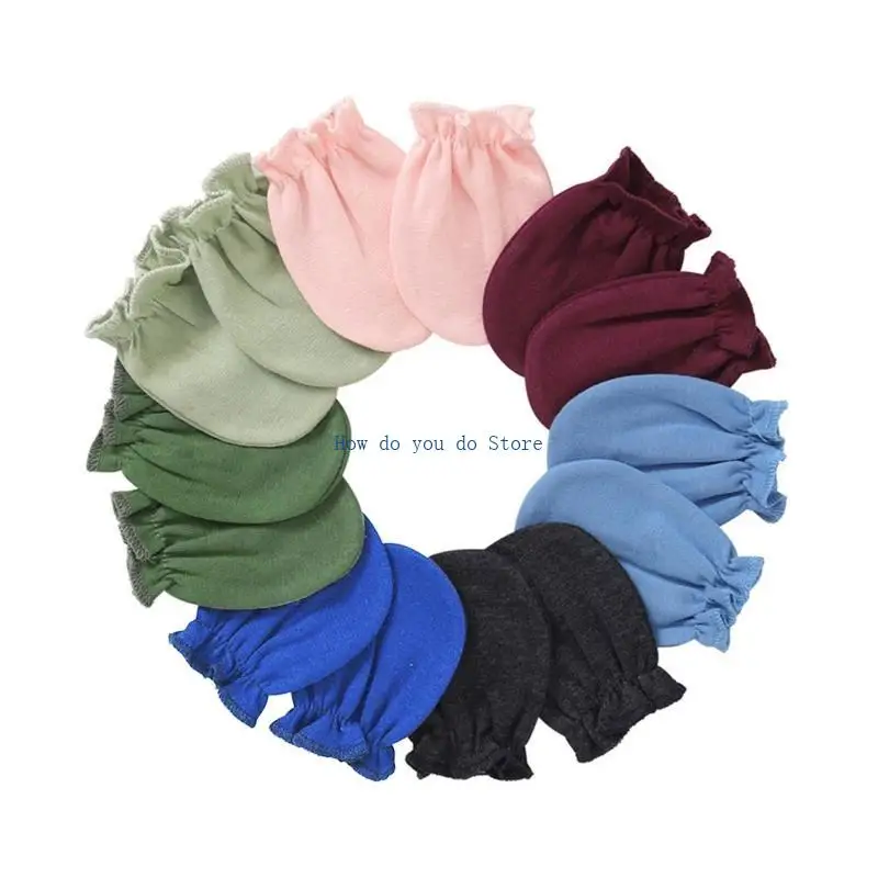 19QF Infant Boy Girl Handguard Gloves Hand Socks Newborn for Protection Face Scratch Hands Gloves Solid Color No Scratch Mitt