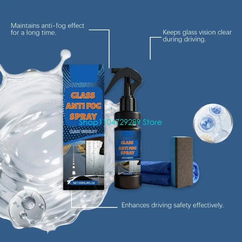 D8KE Car Glass Anti Fog Liquid for Windshield Care, Mirror Cleaning and Wipe On Use