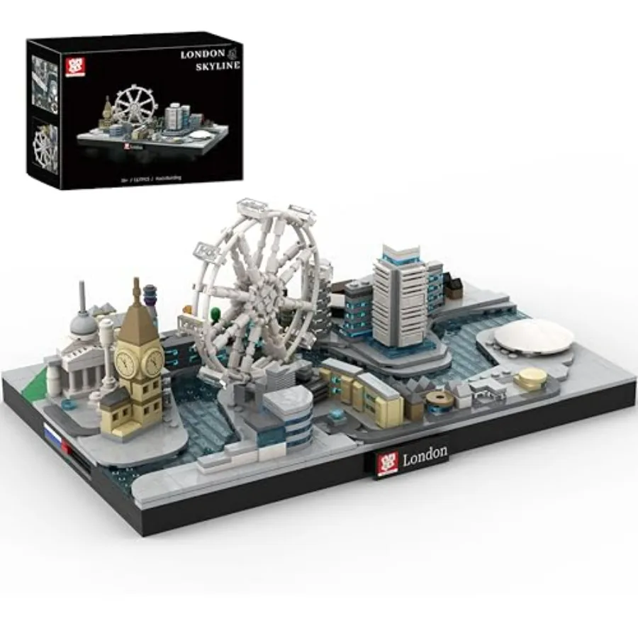 

London Skyline Building Sets - MOC Compatible Architecture Blocks with Big Ben London Eye Tower Bridge - 1127 PCS Collectible D