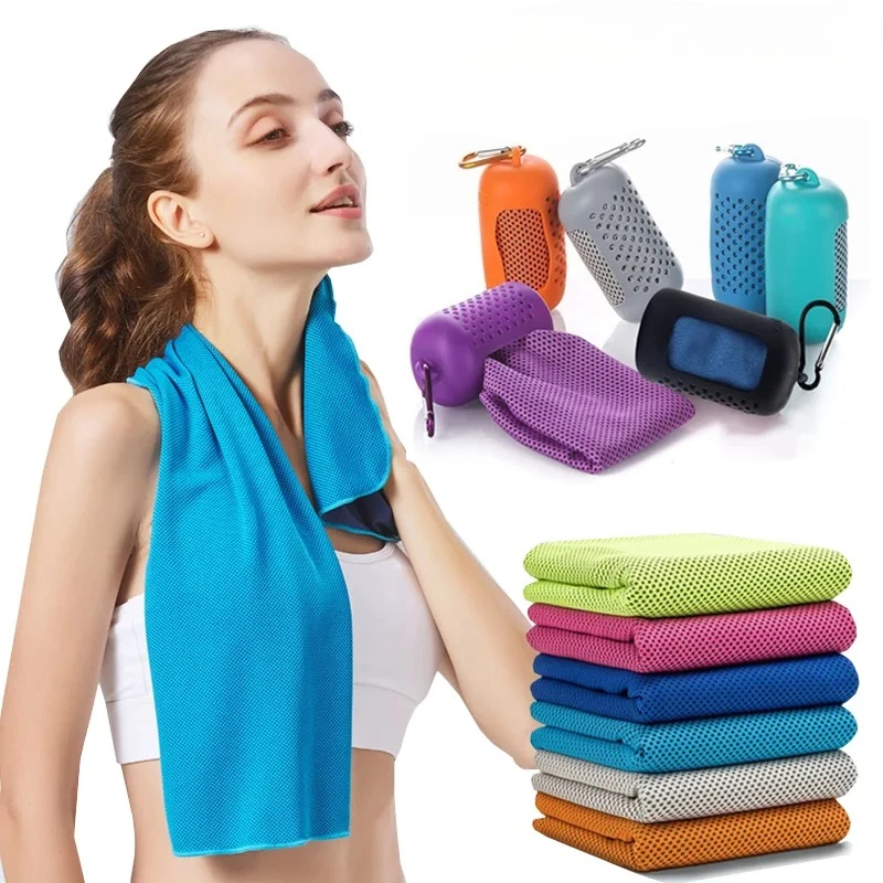 Toalla de hielo refrescante para deportes de secado rápido de microfibra para exteriores, toalla deportiva fría, toalla fresca para Fitness, Camping, 1 ud.