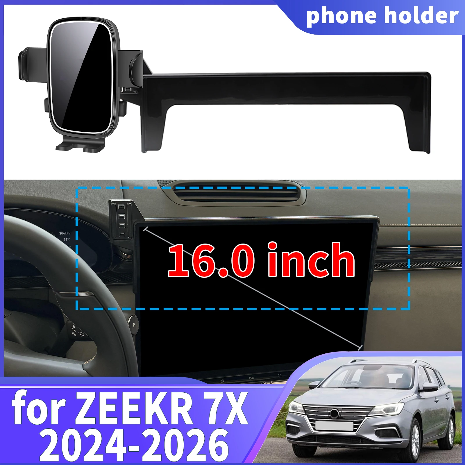 

fit for ZEEKR 7X 2024 2025 2026 16inch ​​Navigation Phone Holder Mount Customized Car accessoires