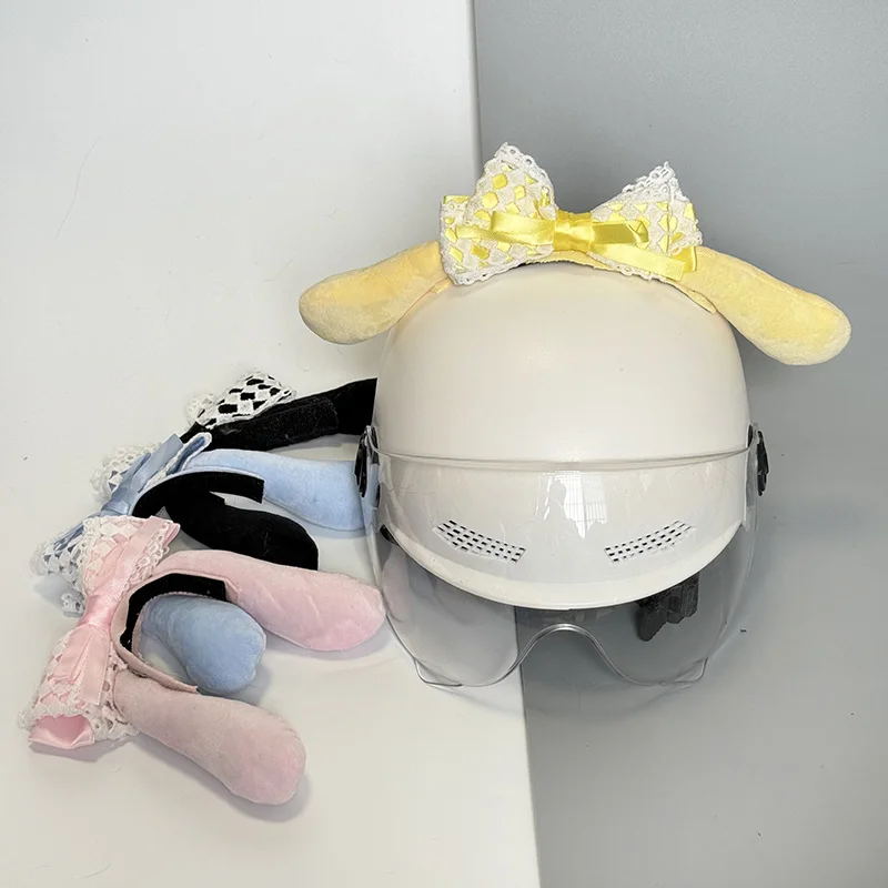 

Motorcycle helmet decoration, dog ears, bow accessories, quick release Velcro, pet ears