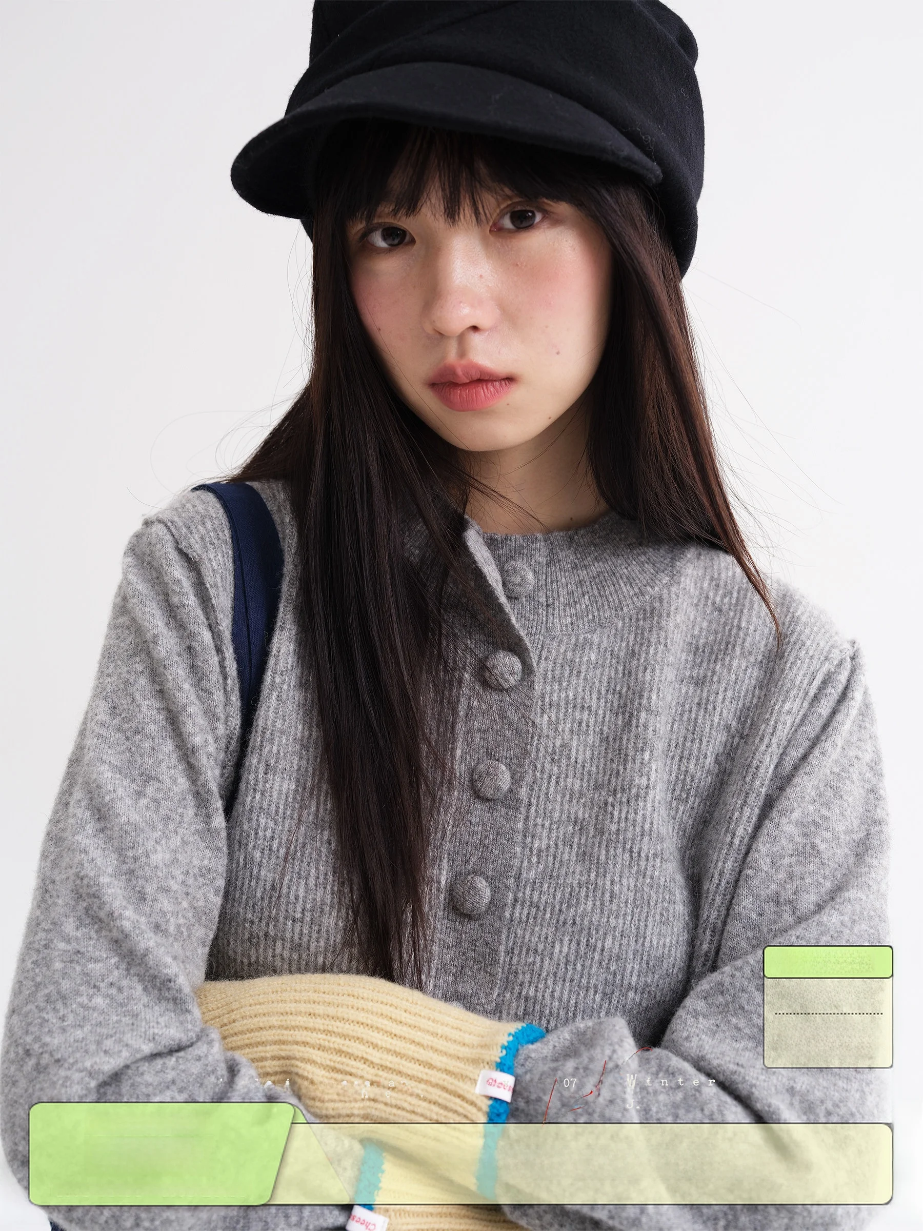 

Retro Sle Knitted Cardigan Women's Long Sve Soft Wool Alpaca Hair Arm Warmers Workroom Casual Wear round Ne Button up