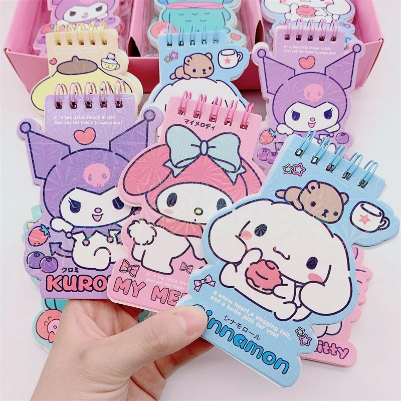 12pcs/lot Sanrio Kuromi Melody Cinnamoroll Coil Notebook Cute Portable Note Book Diary Planner Stationery Gift School Supplies