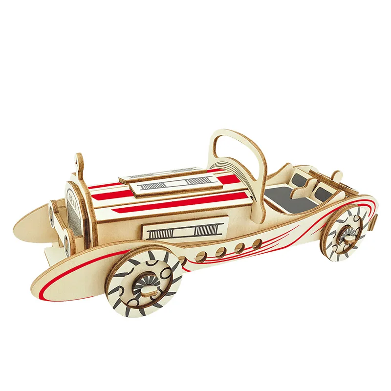 OUZEY 3D 木製車モデルキット、DIY 車両組み立てパズル、ティーンエイジャーと大人のための教育用組み立ておもちゃ