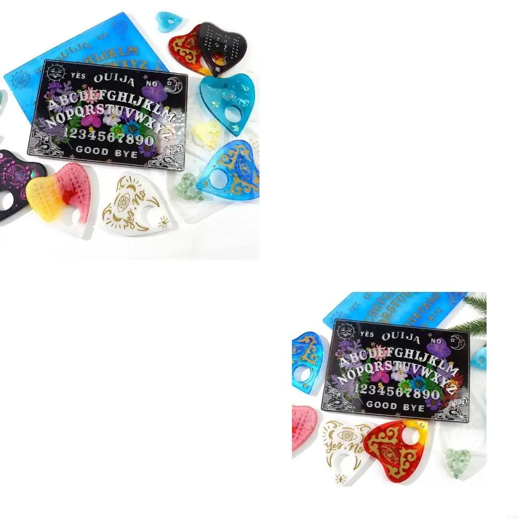 

2Pcs Board Planchette Resin Molds Gothic Board Game Keychain Pendant Epoxy Silicone Molds Jewelry Making