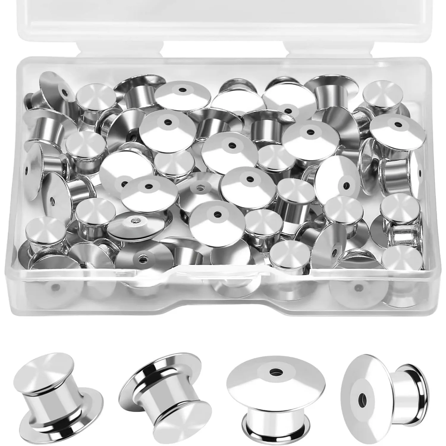 30 PCS Locking Pin Backs Locking Pin Keepers Clasp, Metal Pin Locks Back