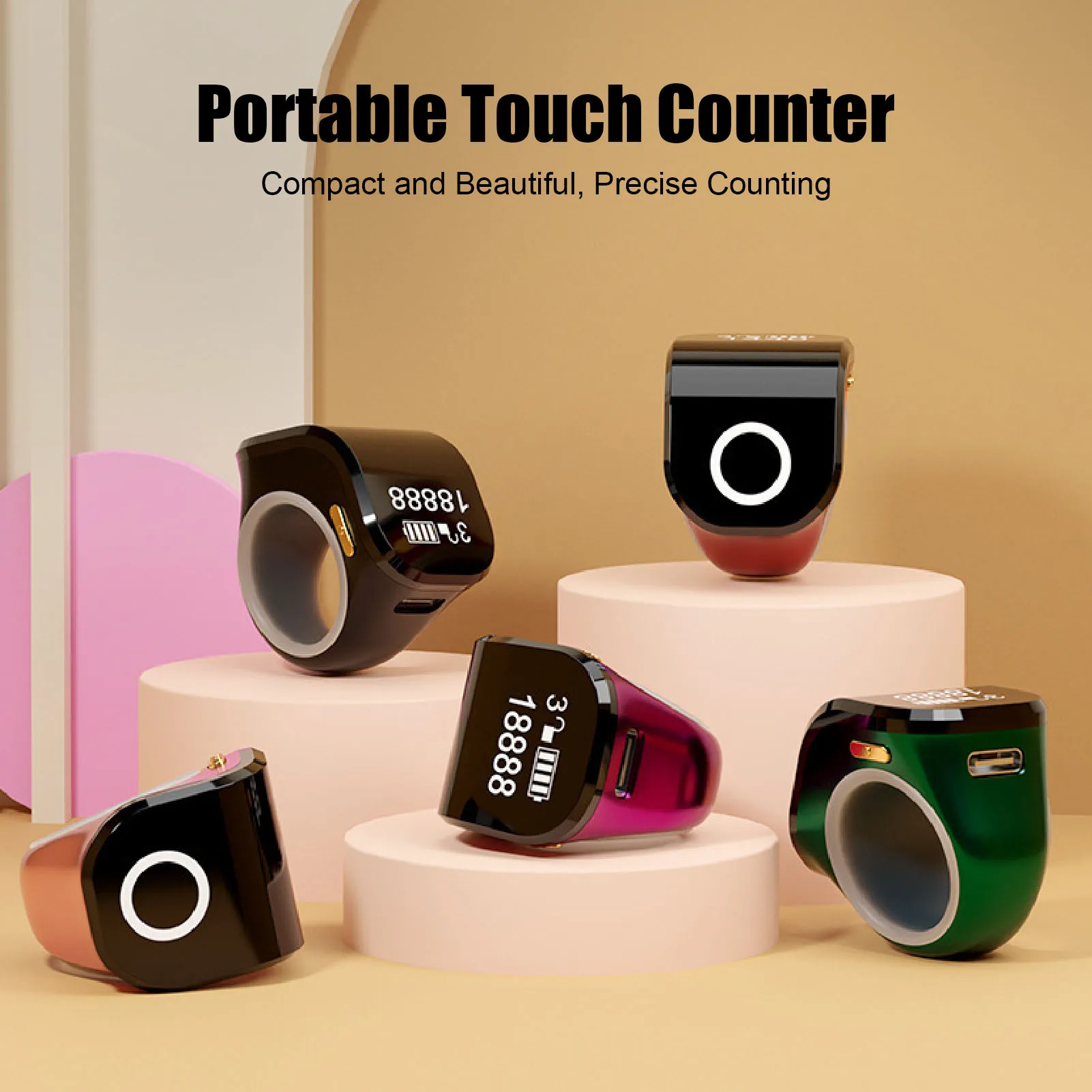 Finger Counter Smart Ring Counter Clear LCD Display Intelligent Touch Ring for Work Exercise Life Smart Ring Counter Smart Ring