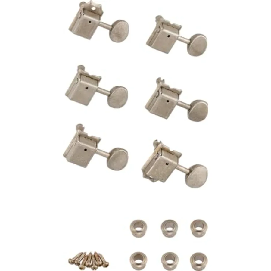 

Road Worn Guitar Tuning Machines Set for vintage-style guitars, nickel-plated brass hardware, classic nickel finish, smooth tun