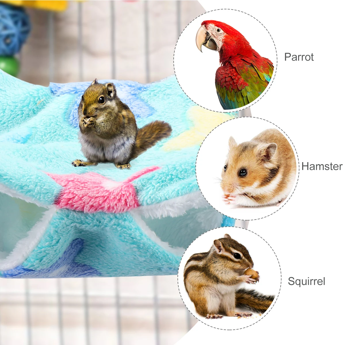 

Pet Hanging Bed Suspended Double Layers Pet Bed Pet Supplies for Animal (20x20 Star Printed Style, Green)