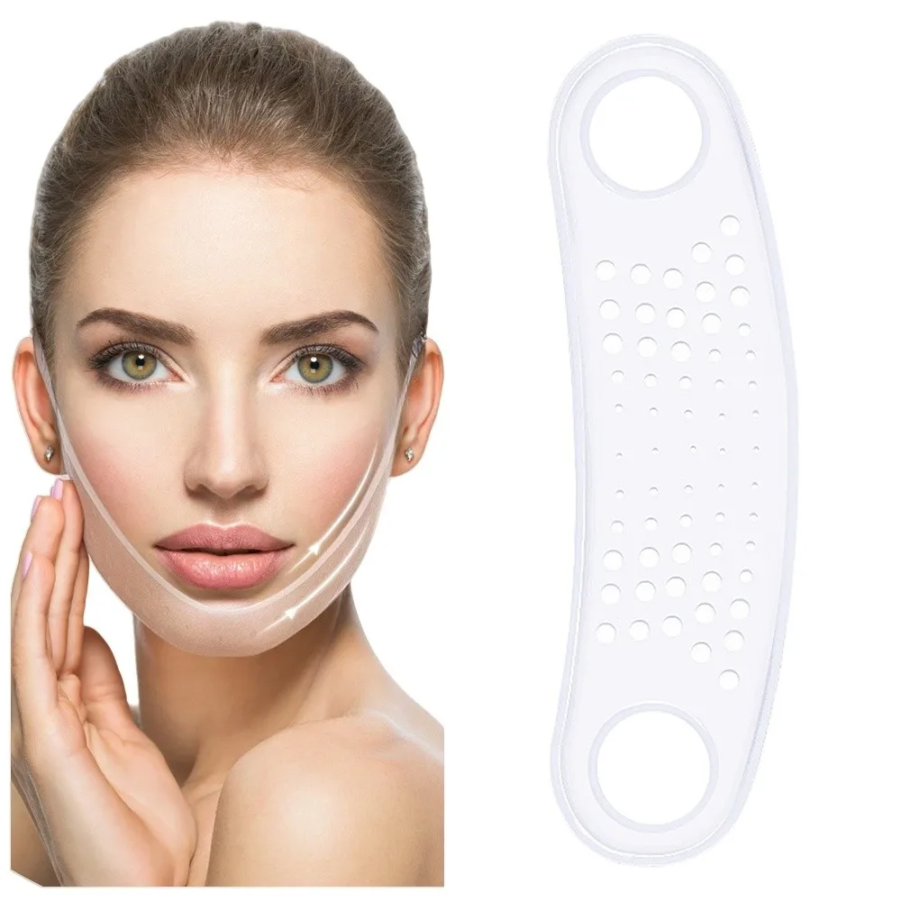 Reduzir queixo duplo silicone rosto cinta cinto máscara anti-rugas levantar elevador máscara oval escultura reutilizável rosto emagrecimento cinta rosto