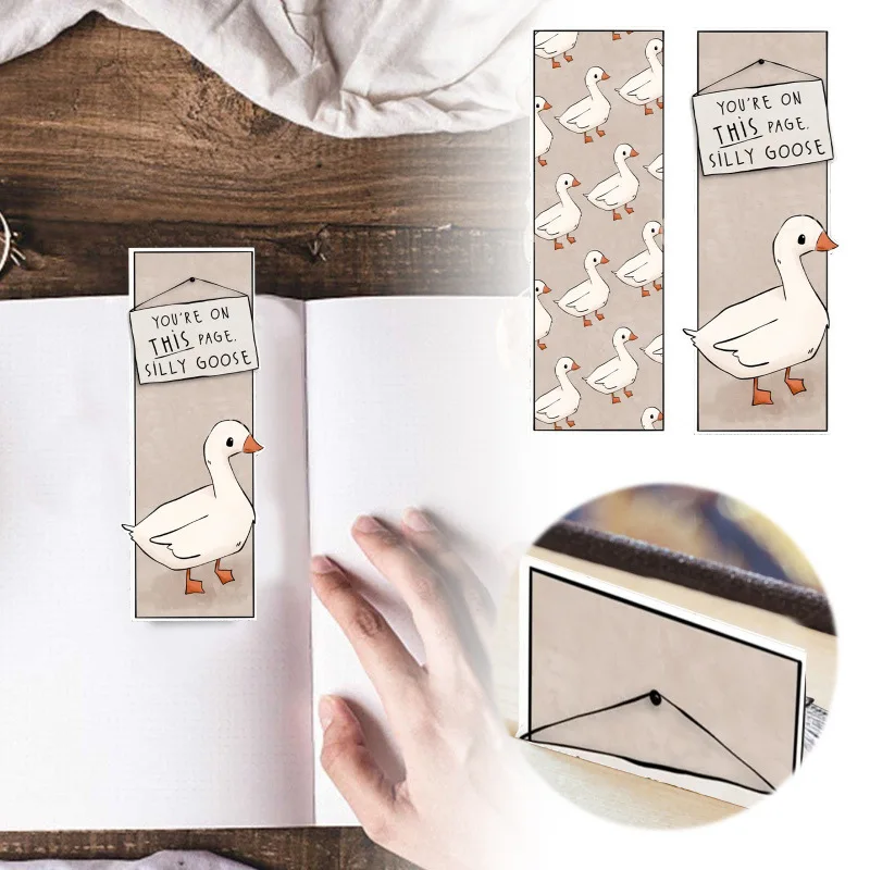 كارتون أوزة قراءة المرجعية صفحة كليب الهدايا الحيوانات الأليفة كتاب علامة الأوز عاشق الهدايا لمحبي الكتاب الطلاب المعلم القراءة