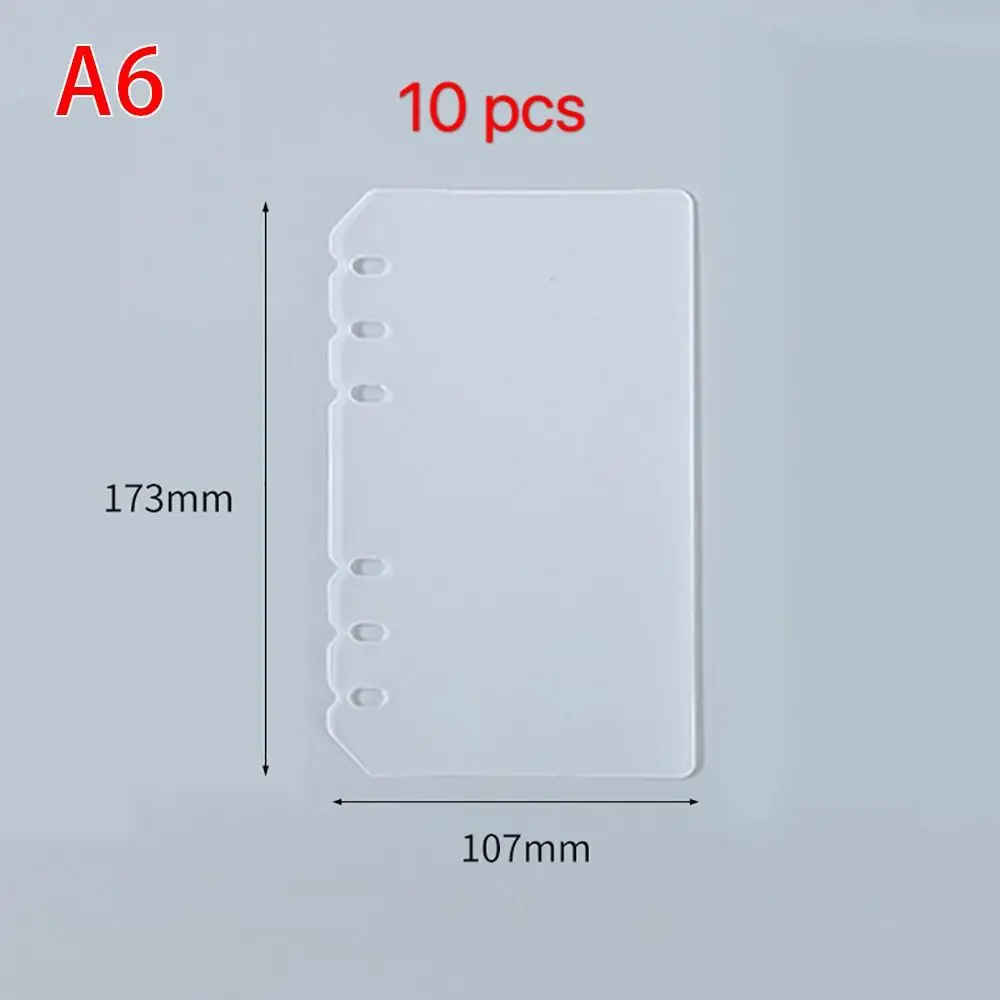 10Pcs A4 A5 A6 A7 Notebook Divider Matte Stationery Accessories Inner Paper Separator Transparent Universal