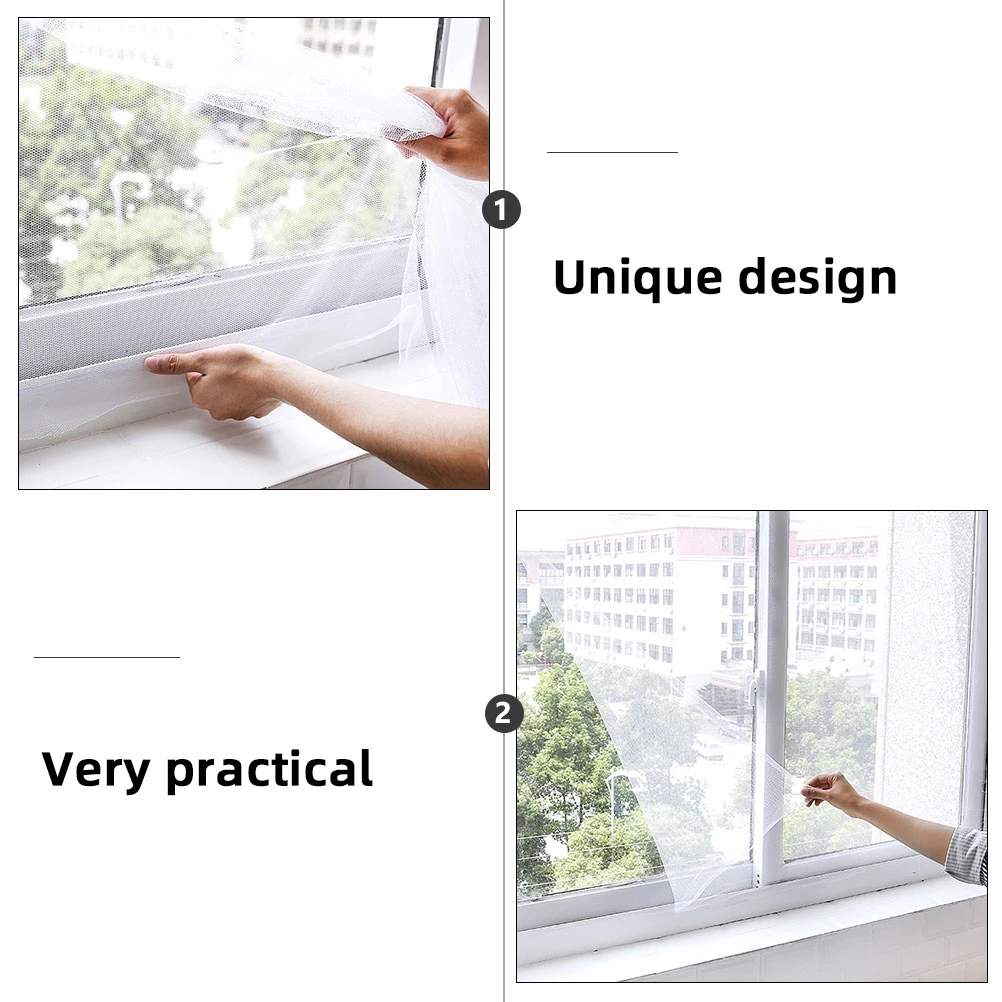 

4pcs Self-Adhesive Window Black White Fine Weaving Diy Indoor Mosquito Protection Net For Home Use Screen Mesh Curtain Mesh Anti