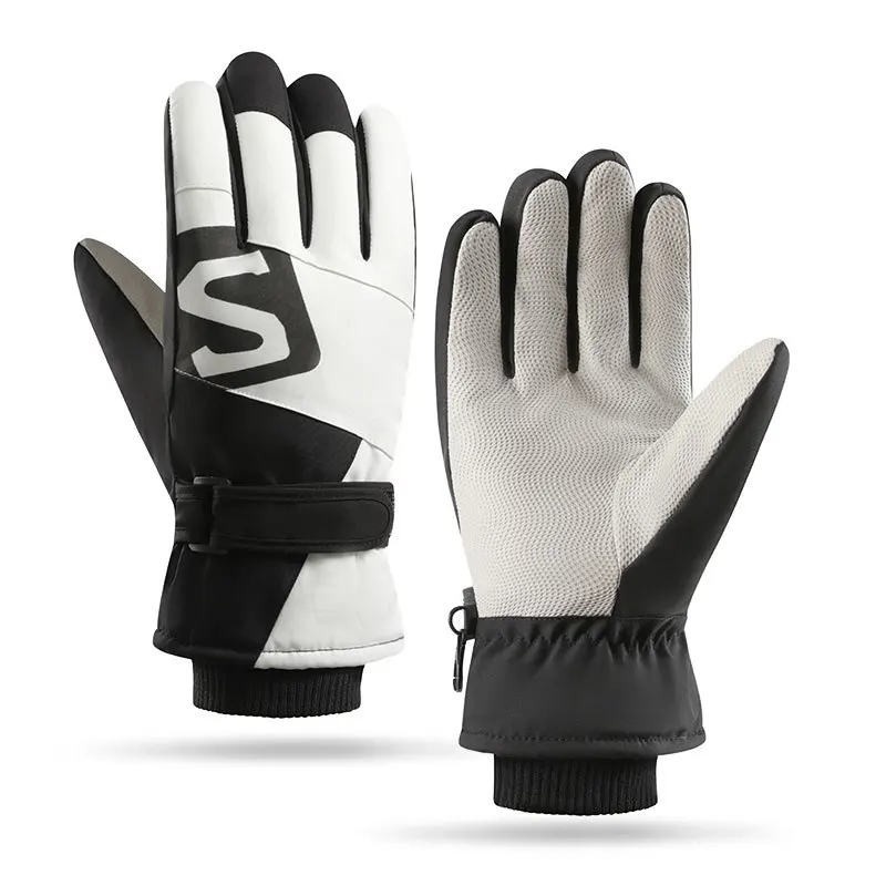 Guantes de esquí para hombre y mujer, manoplas cálidas a prueba de viento, impermeables, con pantalla táctil, antideslizantes, para Snowboard, moto