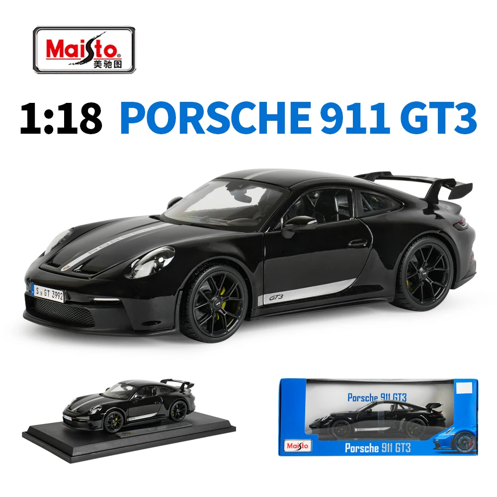 Maisto 1:18 2022 Porsche 911 GT3 Blue Sports Car Static Die Cast