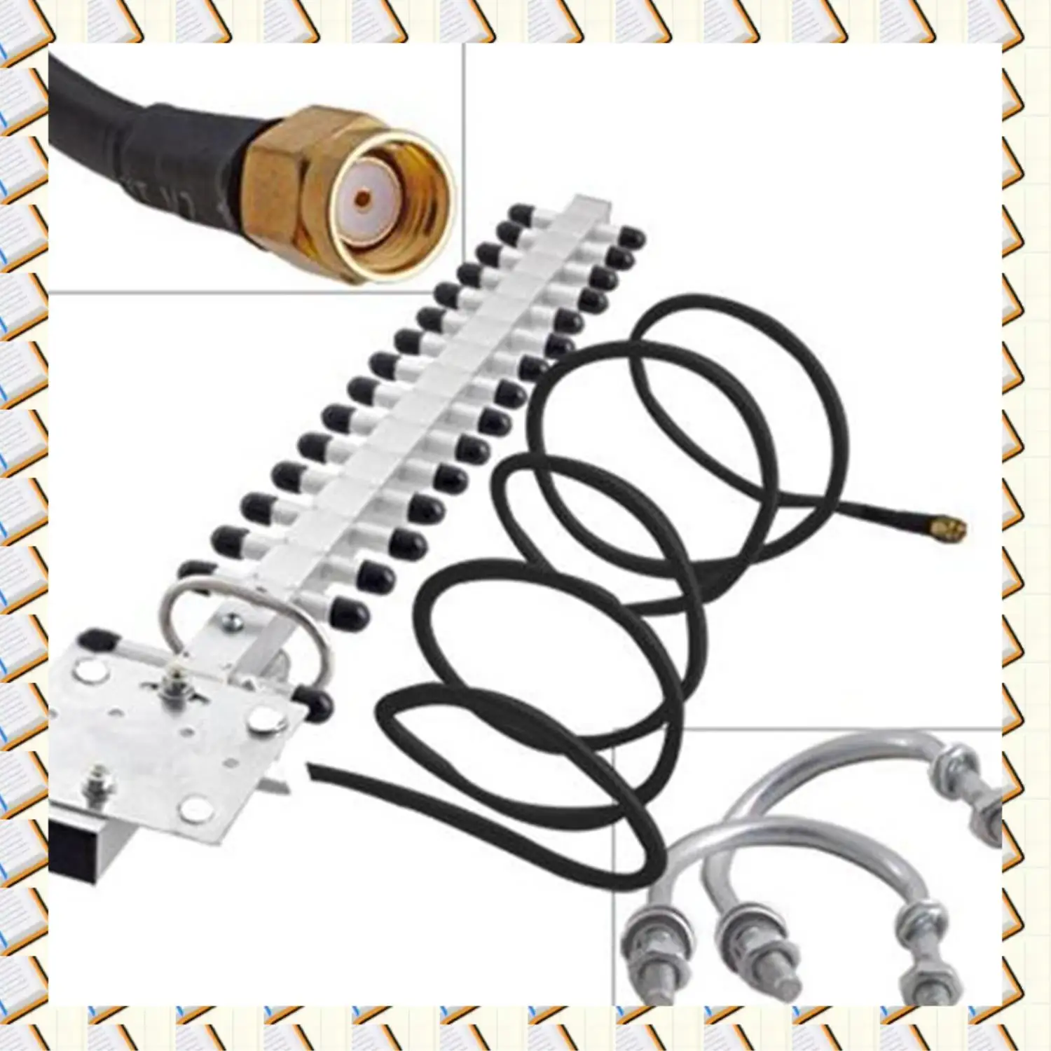

A14M 1 шт. 2,4 ГГц 16DBI-18DBI Yagi WLAN Wi-Fi Omni Беспроводная антенна и 1 шт. SMA Male to SMA Male Connector Pigtail Cable