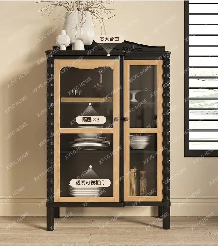

retro solid wood dining side cabinet living room storage wine cabinet home storage cabinet