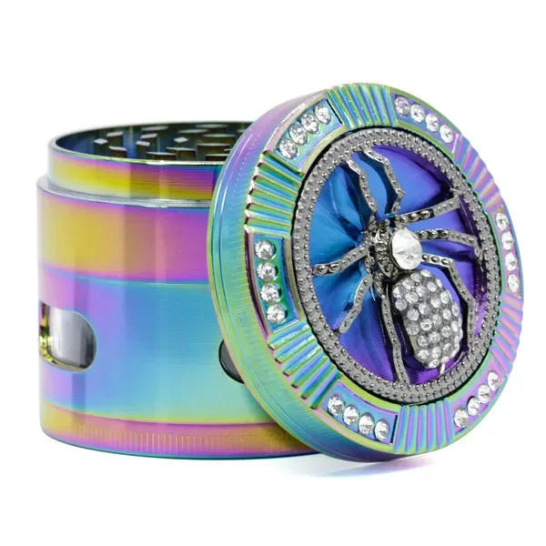 Skull Shape Tobacco Grinder, 3 Layers, 50mm, Rainbow Color, Zinc Alloy, Herb Grinders for Smoking, Tobacco Crusher, New Style