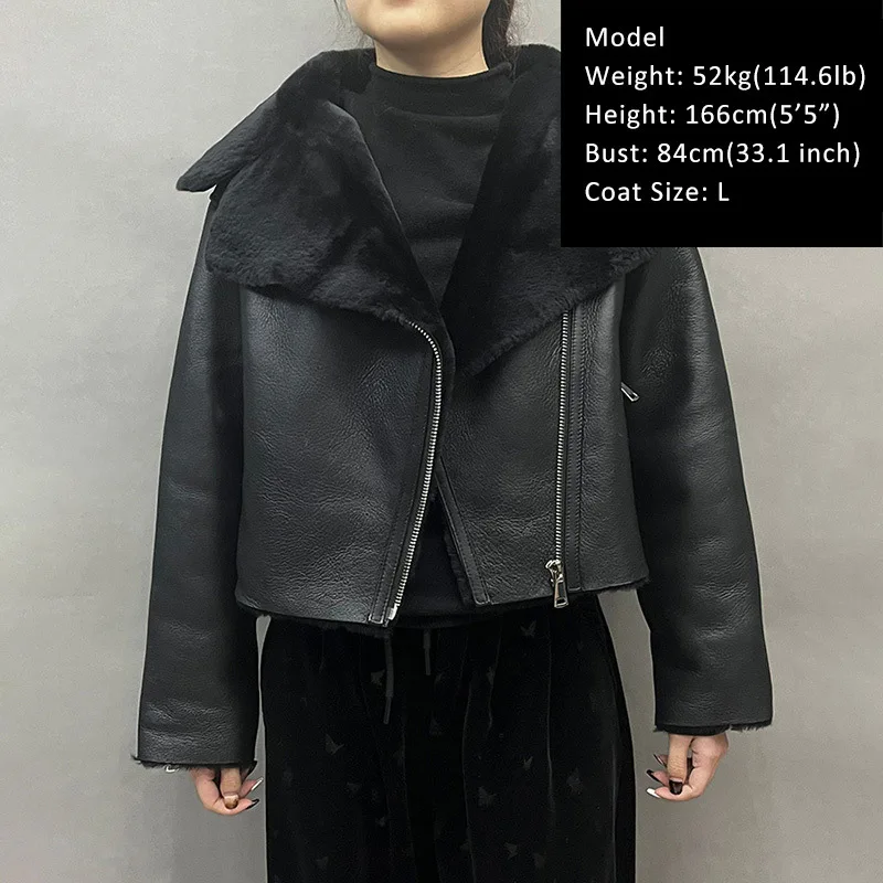 2024 New Design Real Sheepskin Leather Shearling Jackets Luxury Winter Leather Jacket Thick Warm Overcoat