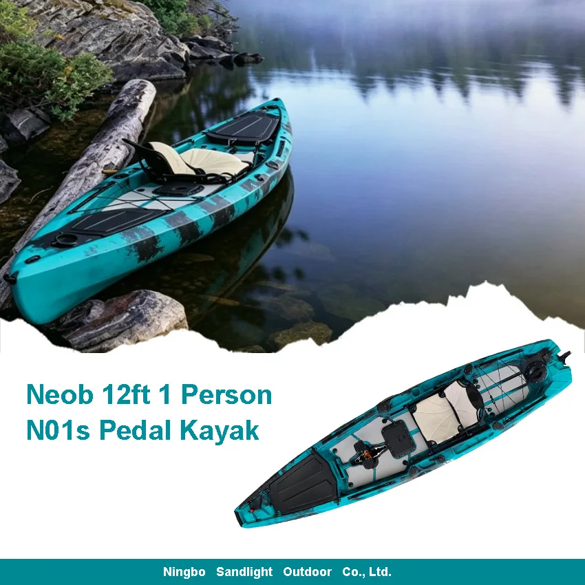 Durable N01s Kayak Ultra Stable Bidirectional Pedal & Fin Drive Adjustable Seat Complete Water Kayak