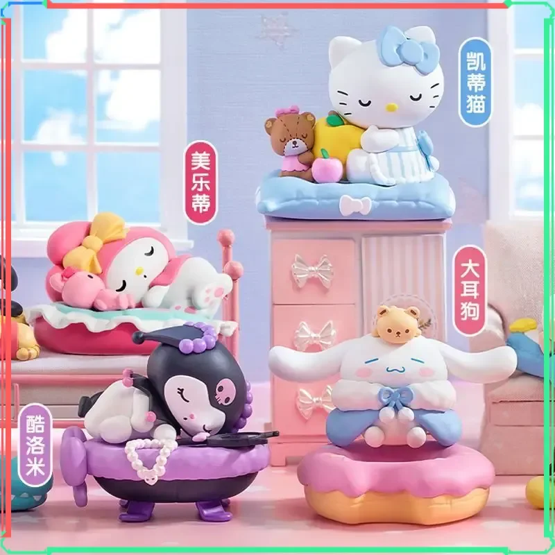 

Новая глухая коробка Hello Kitty ручной работы от Anran Sleep Series Kuromi Parcha Dog Yugui, украшение для собаки, подарок, окружающие куклы, хит продаж