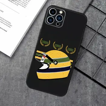 Silikonový kryt na telefon F1 Ayrton Tacing Driver Senna pro Apple iPhone 15, 14, 13, 12, 11, XS, XR, X, 8, 7, Pro, Max, Plus, mini, černý 12 nejlepší prodej Kryt Formule 1 pro iPhone X - №2