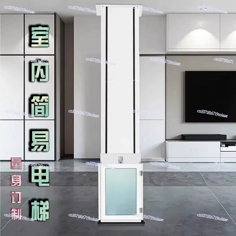 Simple Electric Lift Freight Elevator Factory Warehouse Hydraulic Single Rail Lifting Platform Small Household Monorail Elevator