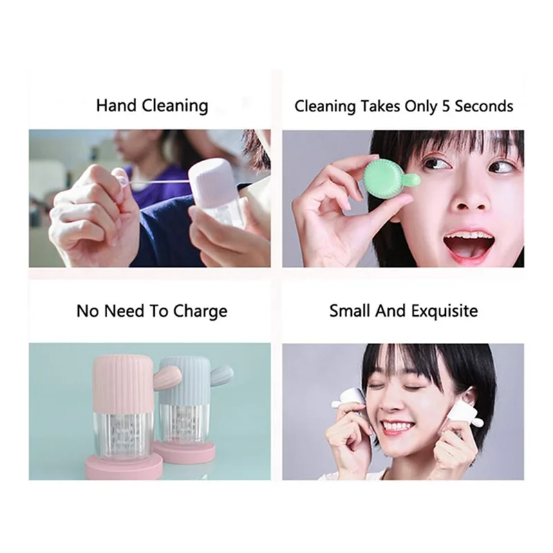 AT02-Portable Contact Lens Cleaner Machine - Contact Lens Washer With Drawstring For Daily Care Fast Cleaning