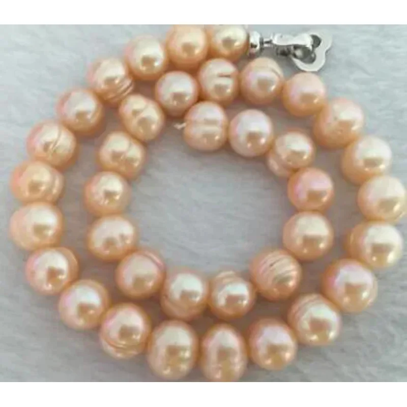 9-10mm South Sea Baroque rose gold pearl nelace 18 