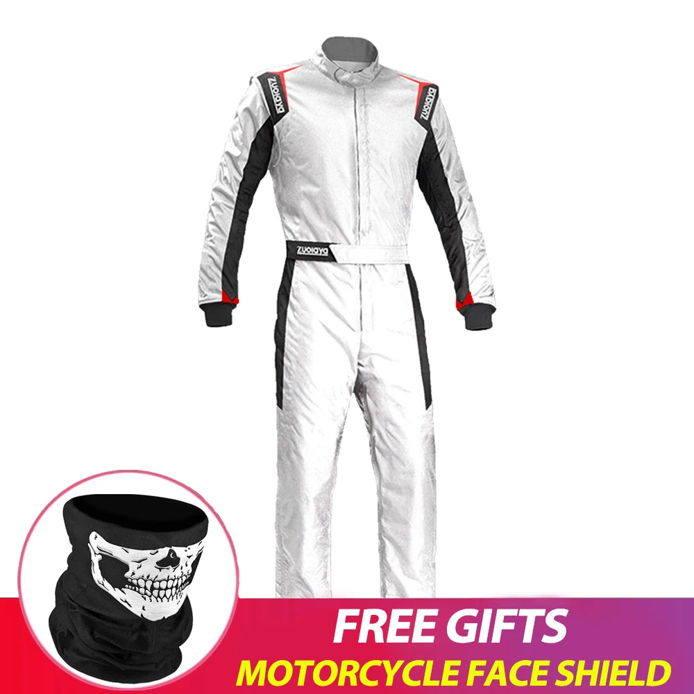 

White Motorcycle Jacket Waterproof Racing Jacket Composite Fabric Motorcycle Onesie Wear Resistant Racing Onesie Quick Dry