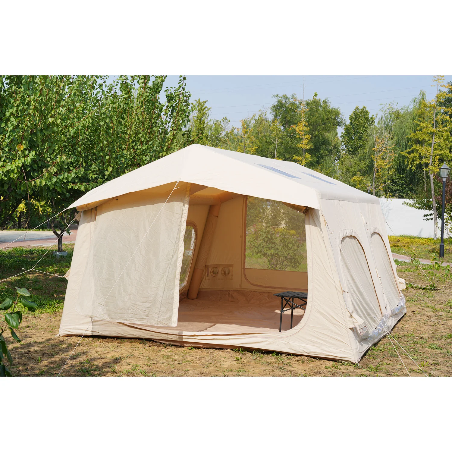 Cuctom 6-8 People Inflatable Tent Oxford Fabric 3000mm Waterproof Dome Cabin Tent for All Season
