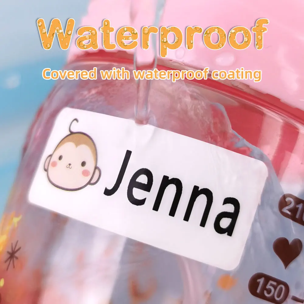 Name Sticker Customized Cartoon Animals Stickers Waterproof Personalized Labels Kids Shool Stationery Anti-Tearing Water Cup Tag