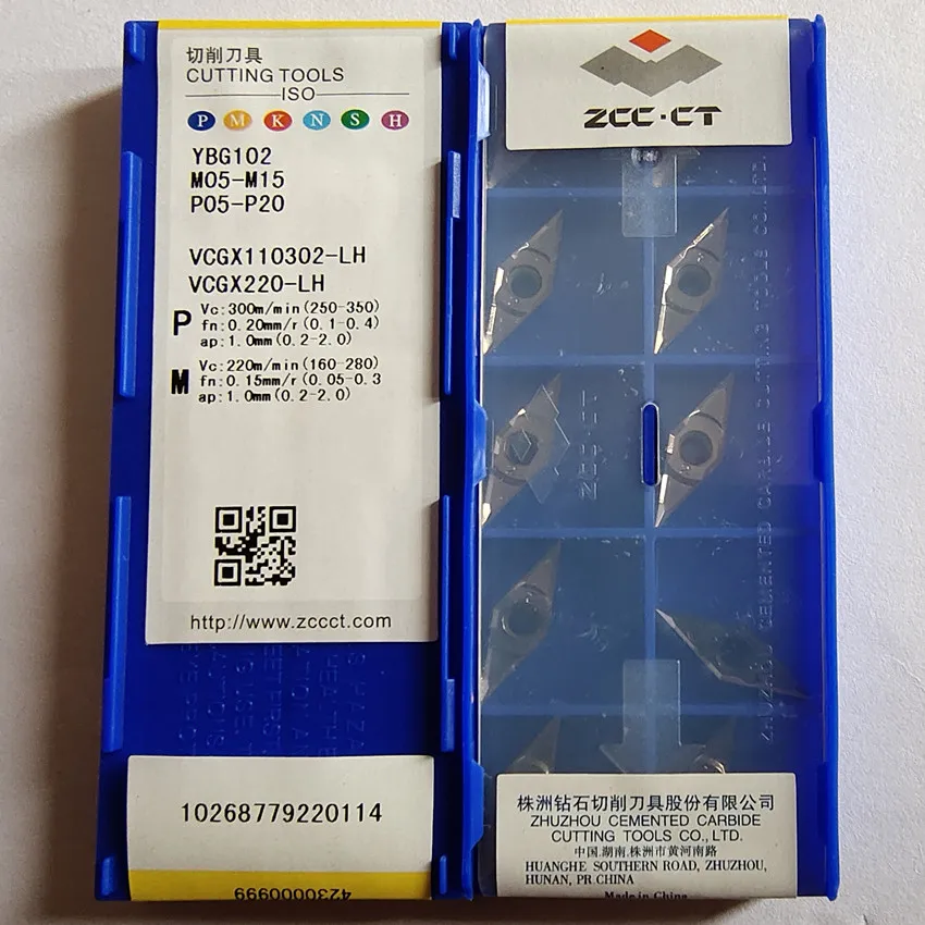 

VCGX110302-LH YBG102/VCGX110308-LH YBG102/VCGX110302-LH YD201/VCGX110304-LH YD201 ZCC.CT CNC blade carbide inserts turning tools