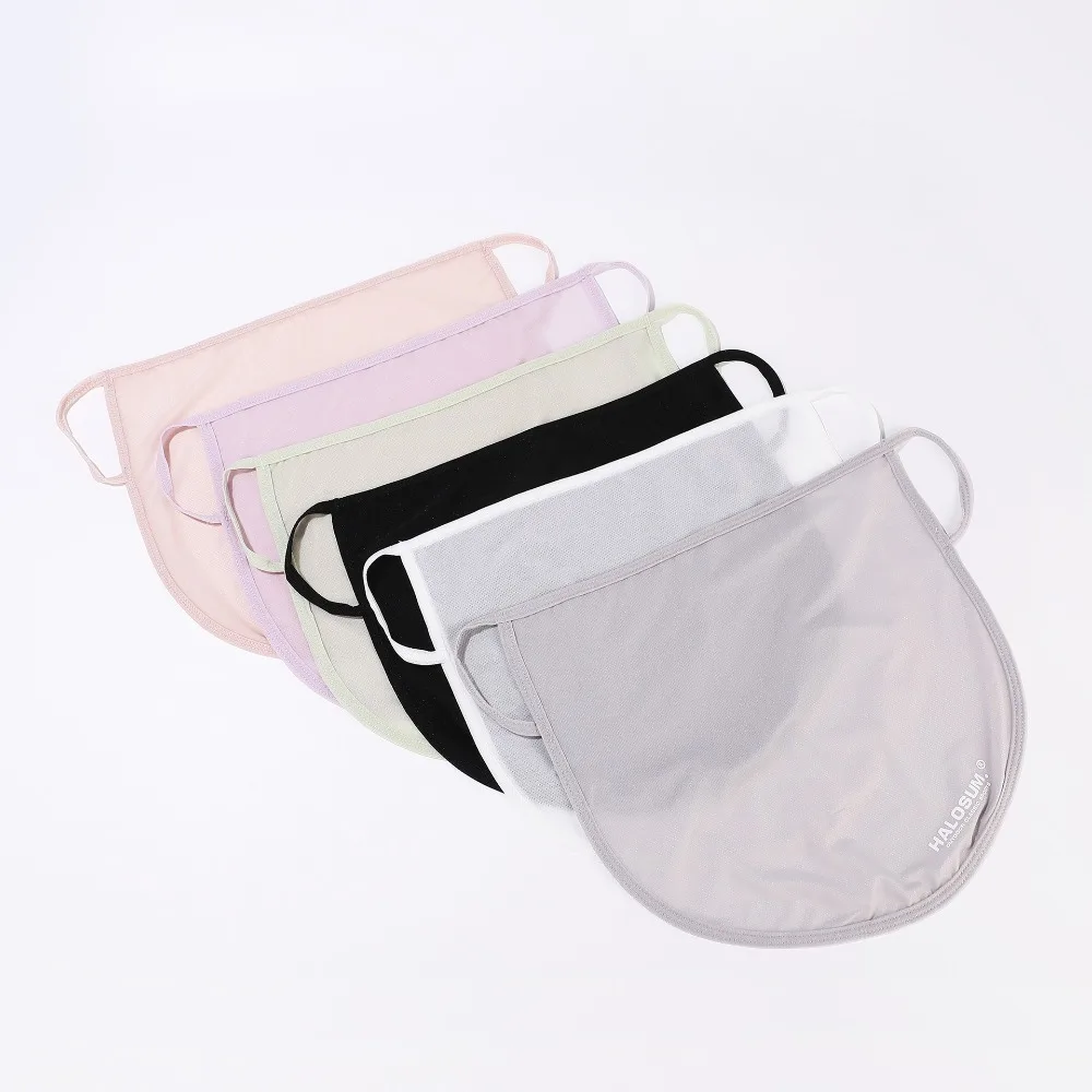 

Versatile Thin Summer Sunscreen Mask Solid Color Ear Hanging Design Ice Silk Mask UV Protection Breathable Face Cover Unisex