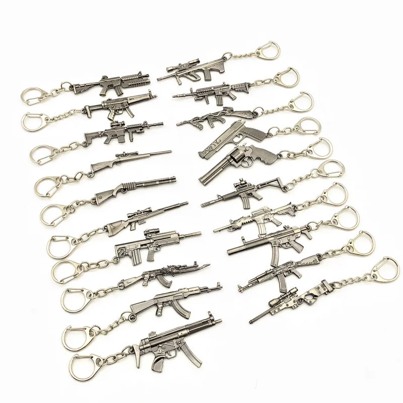 Novelty Counter Strike Gun Keychain Men Trinket M4A1 AK47 Rifle Sniper Awp CS GO Saber Men\'s Bag Car Key Chain Jewelry Souvenirs