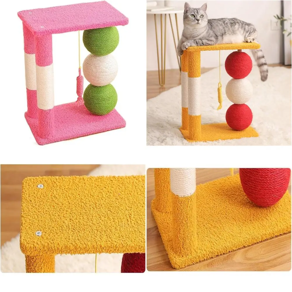 

Розовая башня для царапин и лазания кошек с защитой дивана