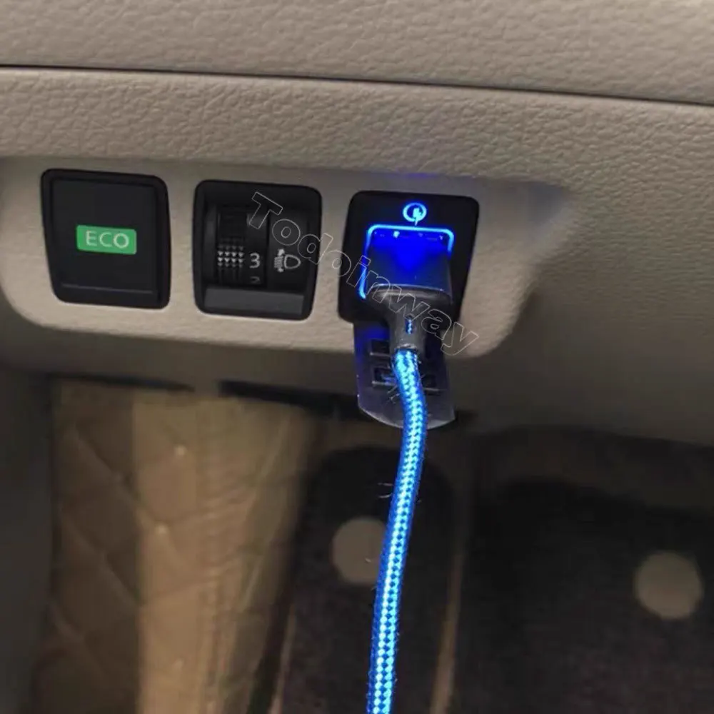 Quick Charge 3.0 Car Charger Adapter Dual USB charge Socket Phone Fast Charging For Mitsubishi Outlander 3 2013-2019 ASX Pajero