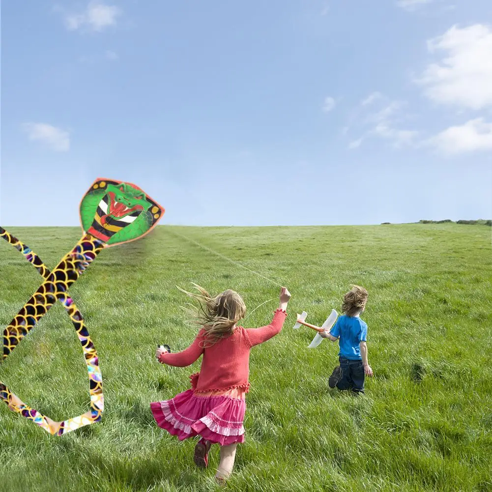 7m Cartoon Snake Shape Kite Big Outdoor Colorful Funny Flying Toys Garden  Fun Sports Kite Cloth Toy Accessories