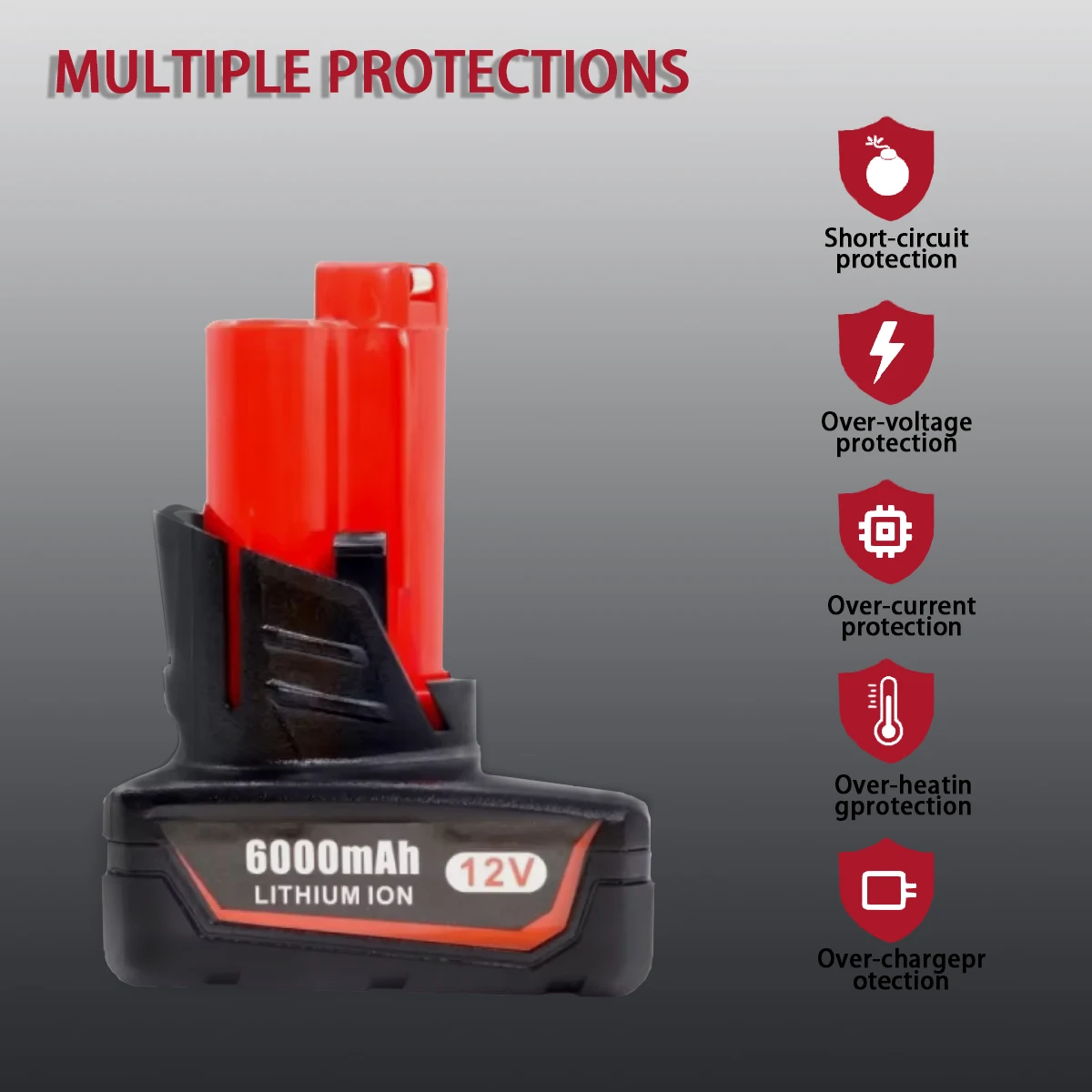 

For Milwaukee M12 Battery 9000mAh 12V Rechargeable Battery For Milwaukee M12 XC 48-11-2410 48-11-2420 48-11-2411 12-Volt Tools