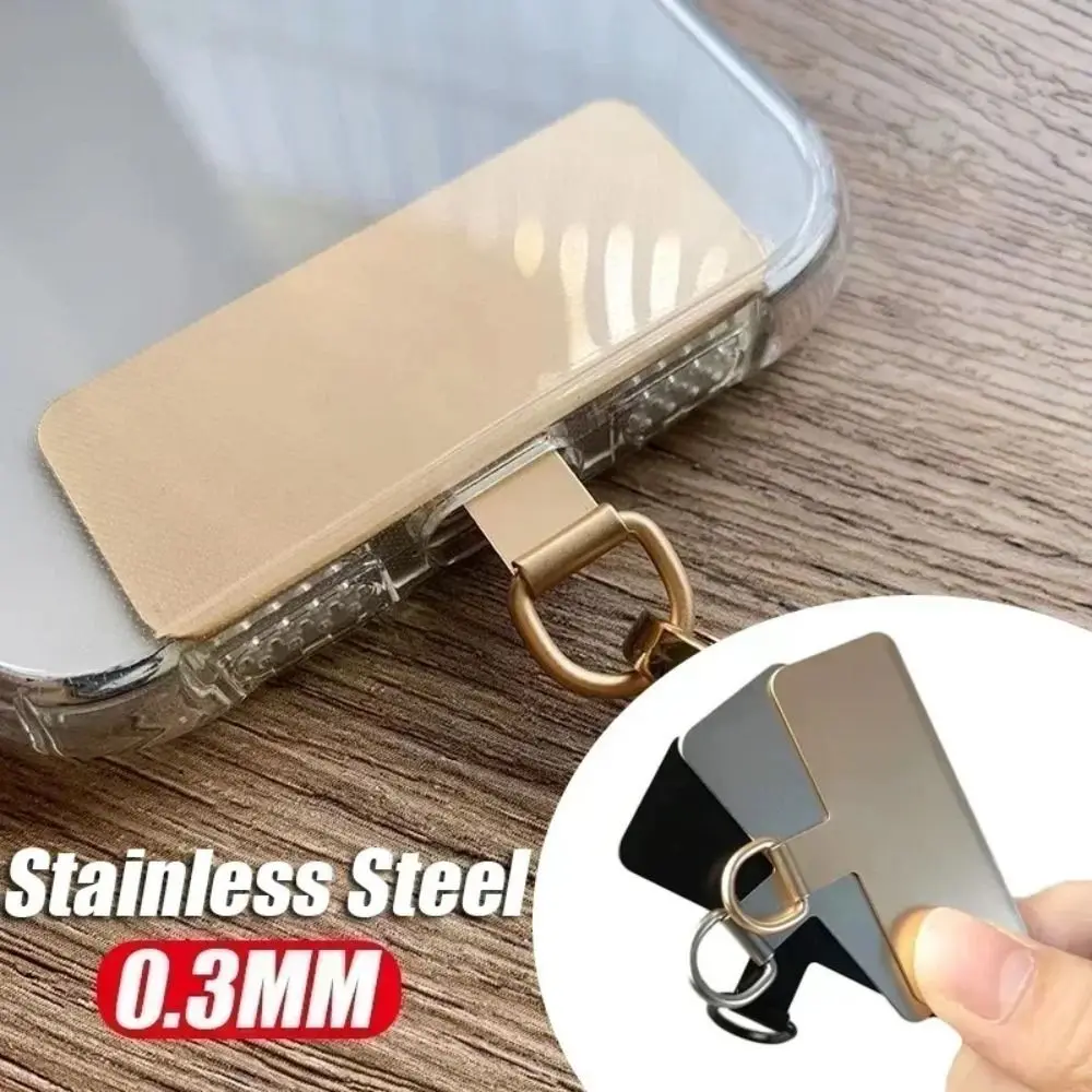 Funda de teléfono de Metal de aleación de aluminio, correa con Clip, lengüeta de cordón para colgar, parche de junta de cordón de teléfono Universal, parche de pieza colgante de 0,3mm