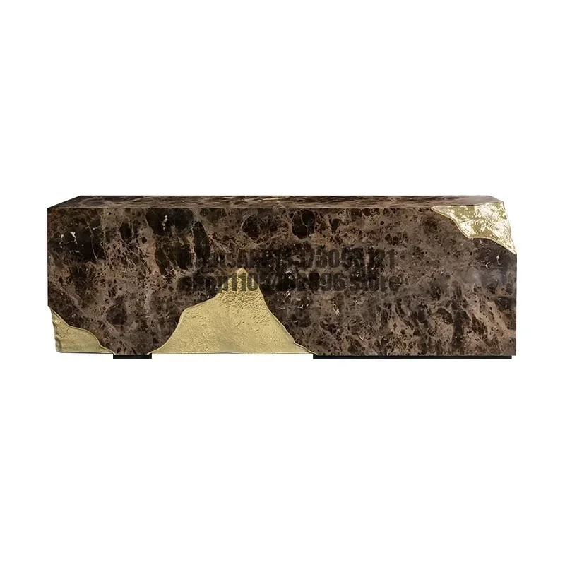 Light luxury marble villa desk metal computer desk modern simple luxury study