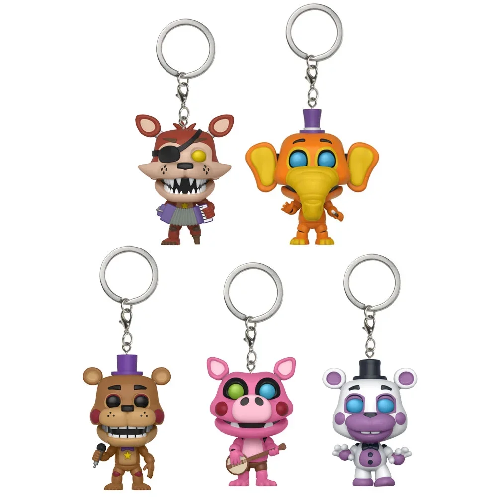 FUNKO POP llavero de juguete PIZZERIA SIMULATOR Rockstar Freddy Pocket Pop llavero vinilo figuras de acción de juguete