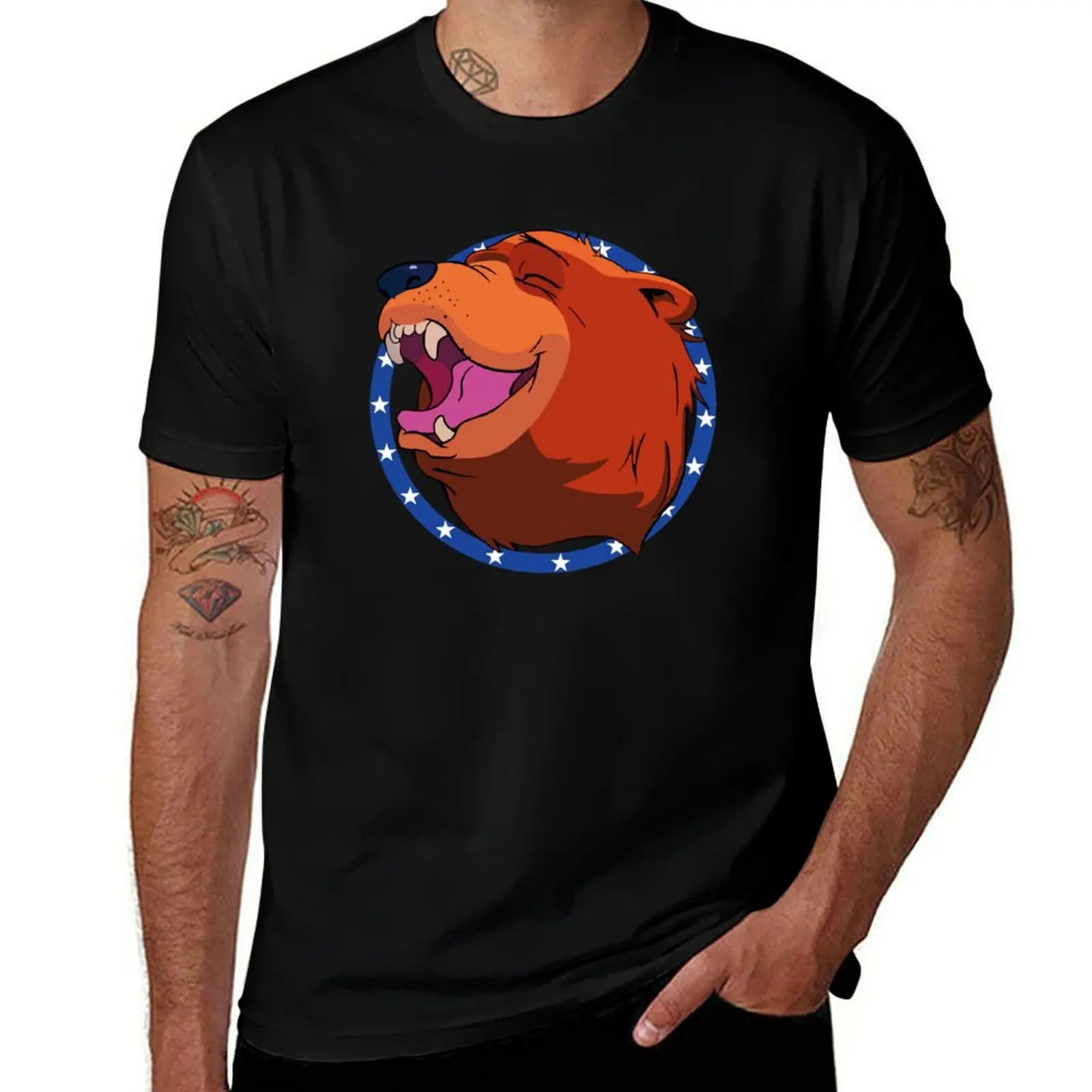 Bear for Hire T-Shirt Casual Simple Design Short Sleeve Shirt