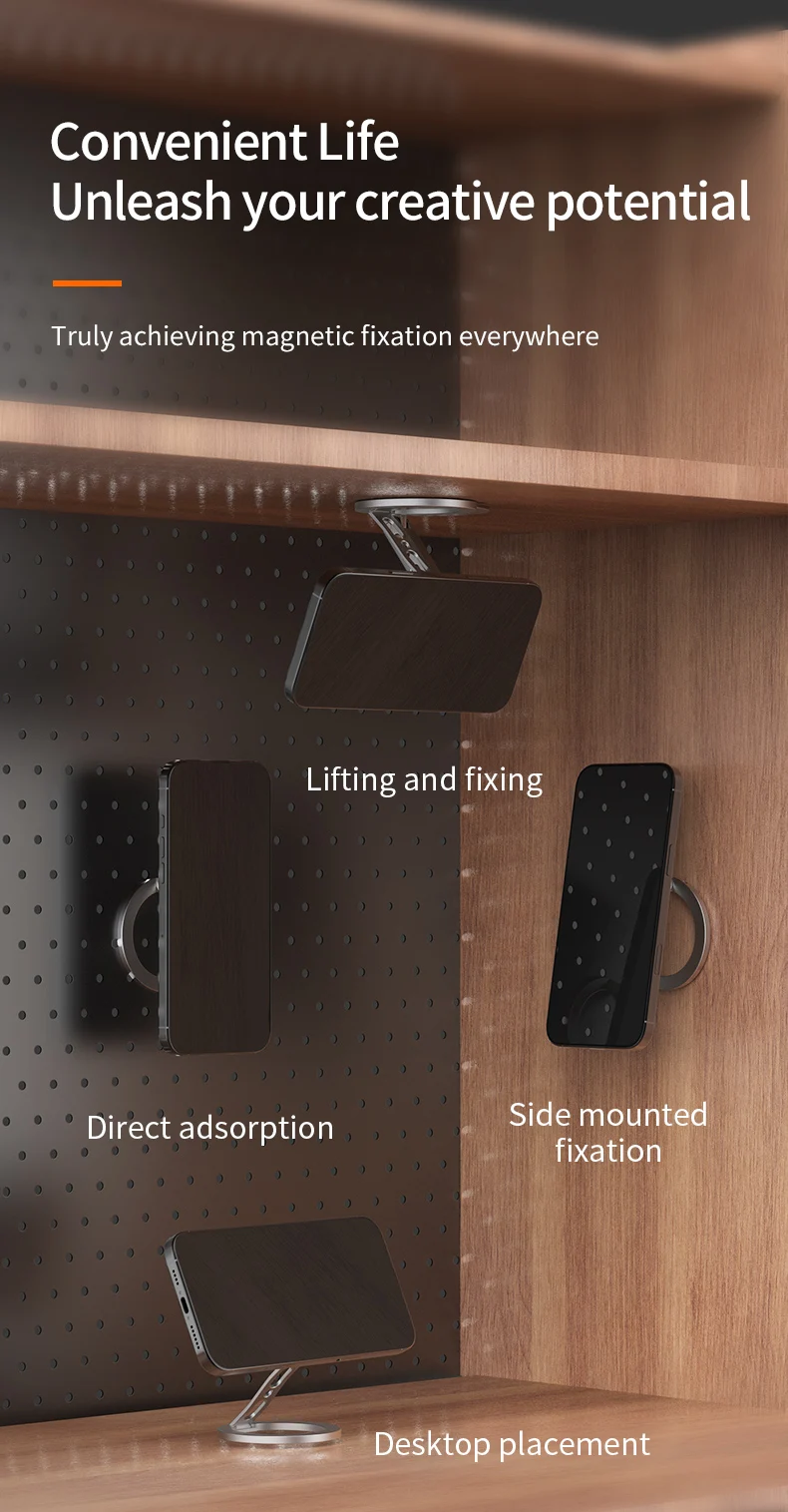 Starker Magnetischer Telefonhalter für MagSafe Doppelseitiger Magnet-Fingerring-Ständer für Desktop-Fitness Klappbare Halterung für Phone 17 16 – Detail 14