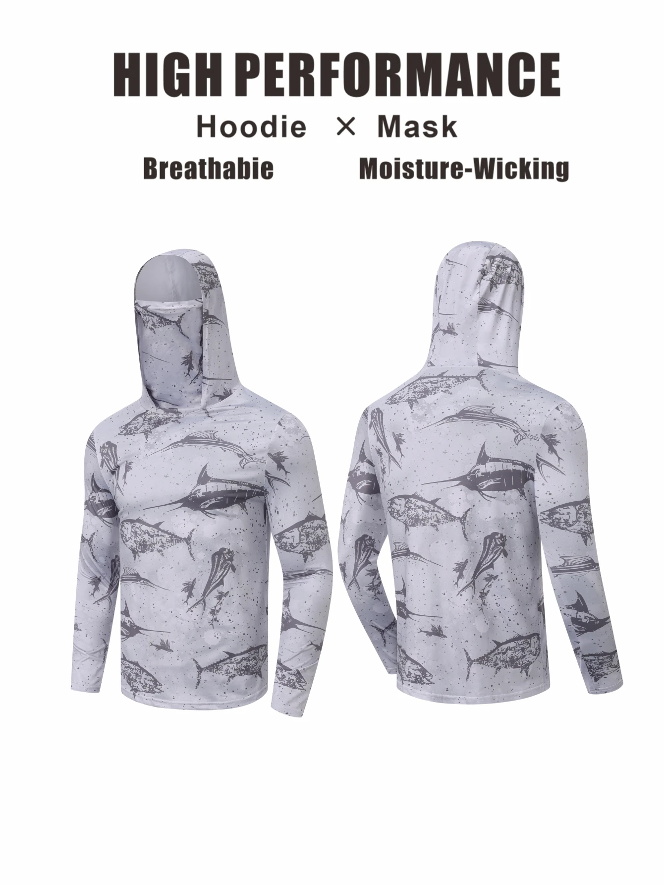 Fishing Shirt Uv Protection - Erkek Kapüşonlu Balıkçı Gömleği uzun kollu