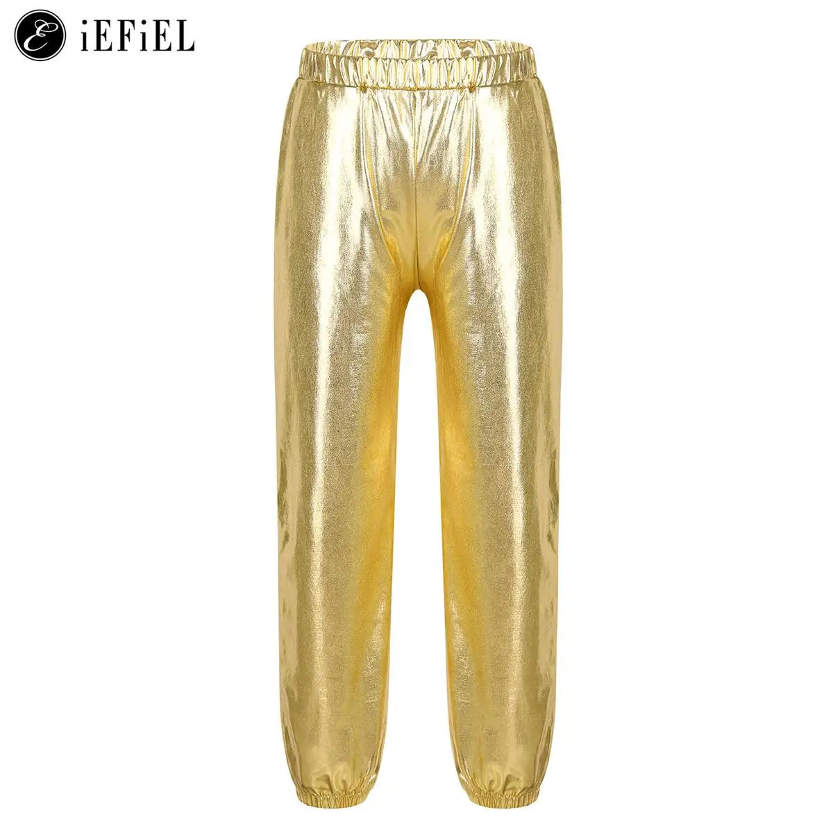 Kids Girls Shiny Metallic Jogger Pants Loose Street Hip Hop Jazz Dance Trousers Active Sweatpants Hippie Streetwear Dancewear