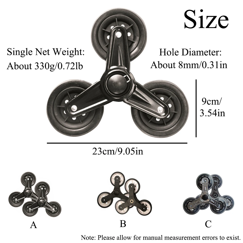 Trolley Shopping Cart Caster Replacement Stair Climbing Wheel Climbing Wheel Furniture Moving Dolly Wheel Trolley Triangle Wheel